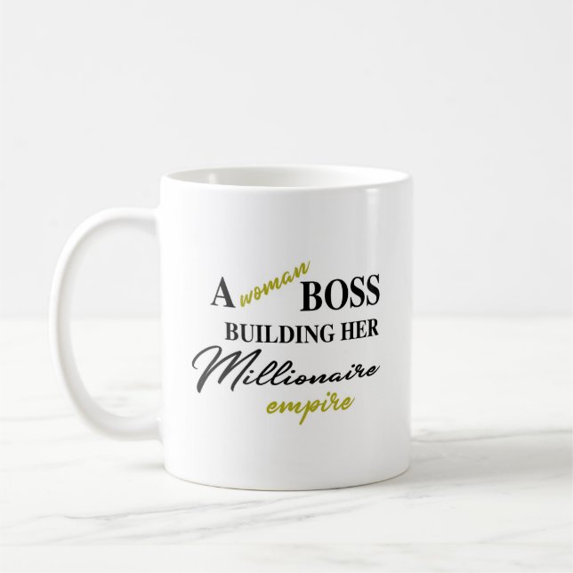 Frauen-Chef-Gebäude ihre eigene Kaffeetasse (Links)