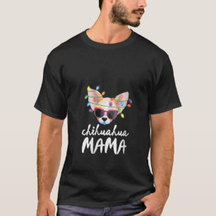 Frauen Chihuahua Weihnachtsbaum Lichter Hund Mama T-Shirt