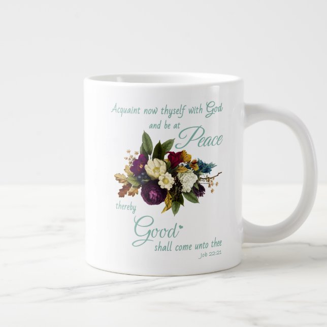 Frauen Christliche Bibel Verse Frieden und gute La Jumbo-Tasse (Rechts)
