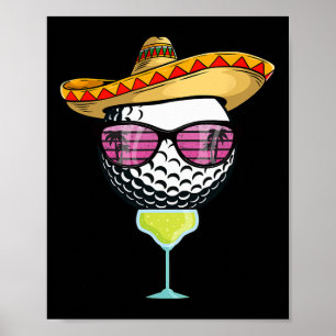 Frauen Cinco De Mayo Golfball Mit Sombrero Margar Poster