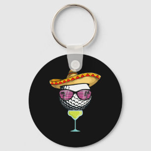 Frauen Cinco De Mayo Golfball mit Sombrero Margar Schlüsselanhänger