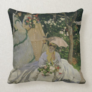 Frauen Claude Monets im Garten Kissen