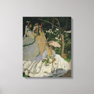 Frauen Claude Monets im Garten Leinwanddruck