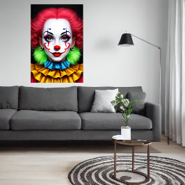 Frauen Clown rotes grünes Haar rote Nase | Art der Poster