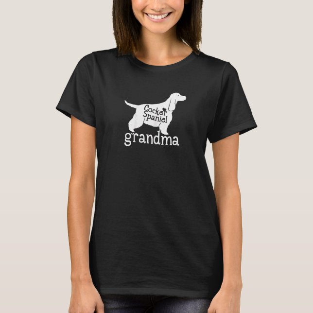 Frauen Cocker Spaniel Oma Niedlich Oma Dog O T-Shirt (Vorderseite)