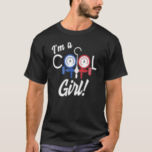 Frauen Coole Girl Air Conditioner Reparatur AC Tec T-Shirt