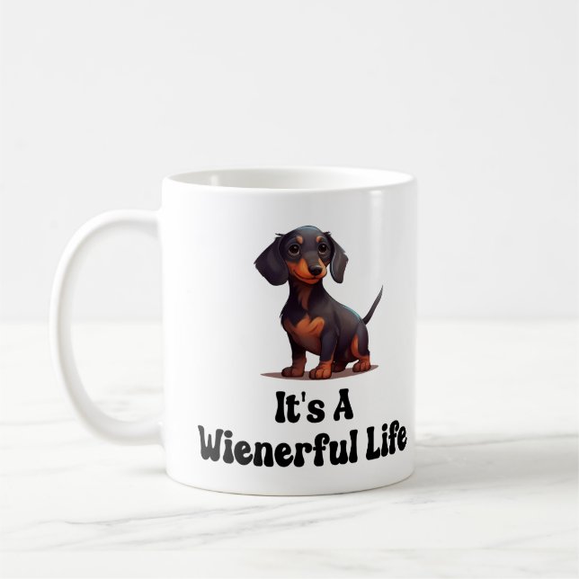 Frauen Dackel Hund - Es ist ein Leben voller Wucht Kaffeetasse (Links)