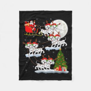 Frauen Dalmatiner Hund Weihnachtsmann Schlitten Fl Fleecedecke