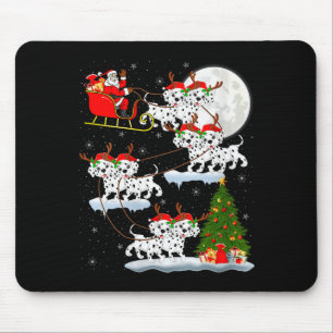 Frauen Dalmatiner Hund Weihnachtsmann Schlitten Fl Mousepad