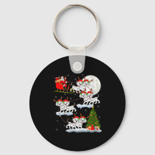 Frauen Dalmatiner Hund Weihnachtsmann Schlitten Fl Schlüsselanhänger