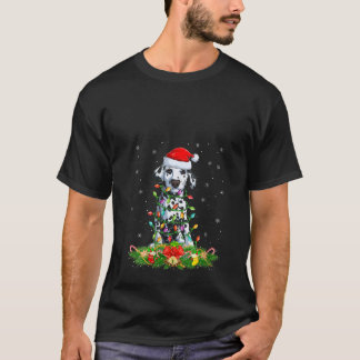Frauen Dalmatiner-Hundeliebhaber Beleuchtung Xmas T-Shirt