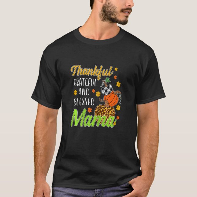 Frauen dankbar für den glücklichen, gesegneten Her T-Shirt (Vorderseite)