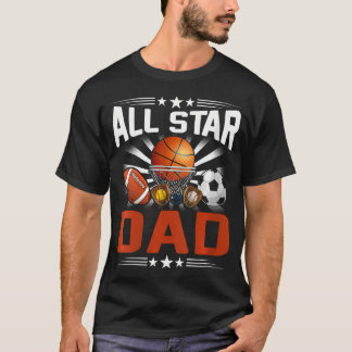Frauen den ganzen Star-Vater des Basketball-Fußbal T-Shirt