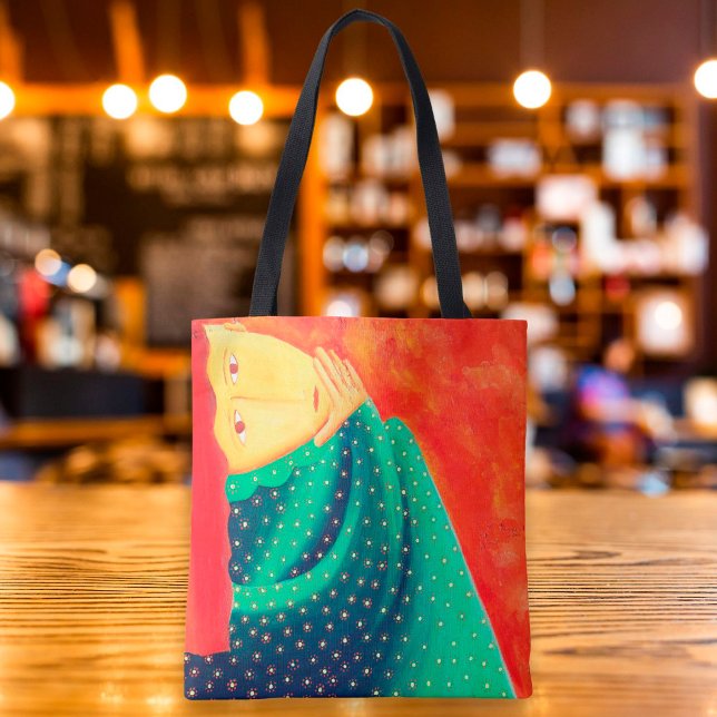 Frauen denken zeitgenössische Kunst-Malerei Tasche (Von Creator hochgeladen)