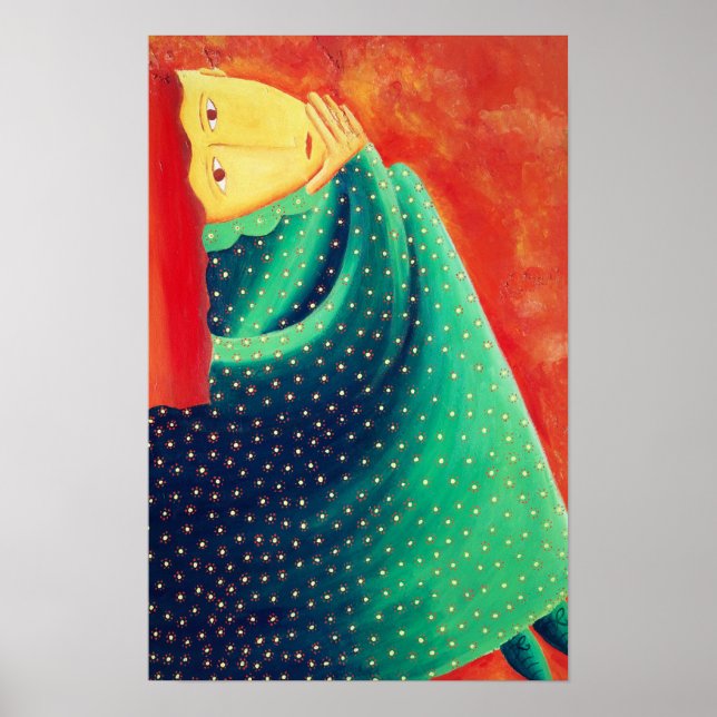 Frauen denken zeitgenössische Malerei Kunst drucke (Vorne)