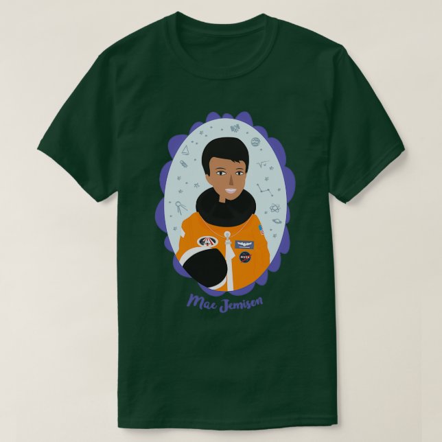 Frauen der Wissenschaft Mae Jemison T-Shirt (Design vorne)