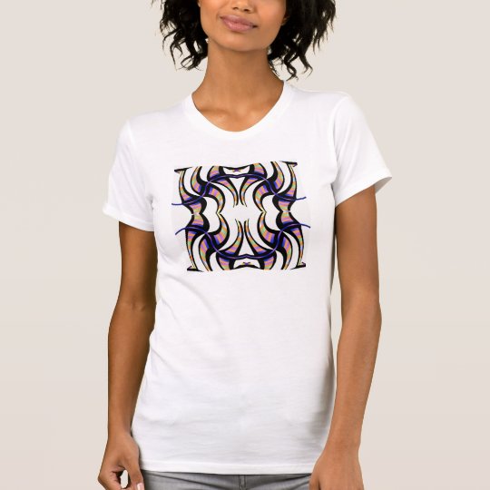 Frauen des Mode-Muster-Shirt-4 auf Blauem, rosa, T-Shirt