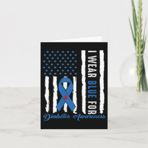 Frauen Diabetes Awareness T-Shirt Blue Ribbon Diab Karte