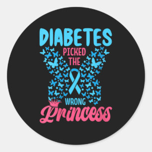 Frauen Diabetes entführte die falsche Prinzessin V Runder Aufkleber