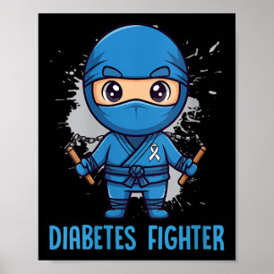 Frauen Diabetes Kämpfer V-Ausschnitt Poster