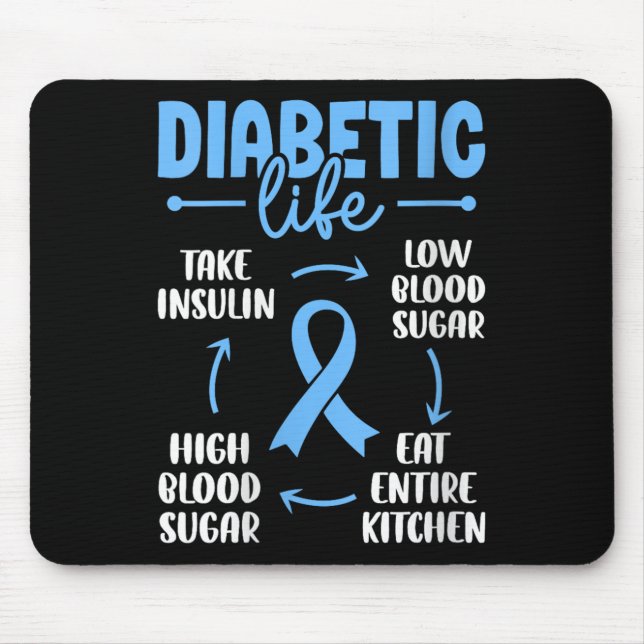 Frauen Diabetisches Leben Niedriges Blut Zucker es Mousepad (Vorne)
