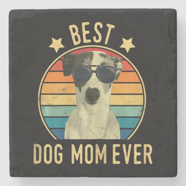 Frauen, die beste Hundemutter je italienischer Win Steinuntersetzer (Vorderseite)