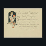 Frauen, die Blume 1925 Happy Birthday Daughter Postkarte<br><div class="desc">Eine antike Frau und Blume Happy Geburtstagstochter Vintag inspiriert 1925 Postkarte. Personalisieren Sie die Rückseite dieser einzigartigen Geburtstagskarte.</div>