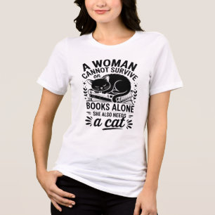 Frauen, die Bücher und Katzen Lieben Tri-Blend Shirt