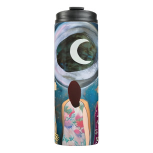 Frauen, die den Mond betrachten Kunstwerk Thermosbecher
