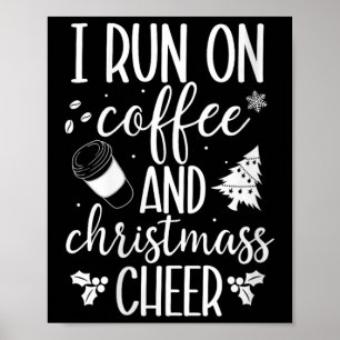 Frauen, die ich auf Kaffee und Lampe laufe; Weihna Poster