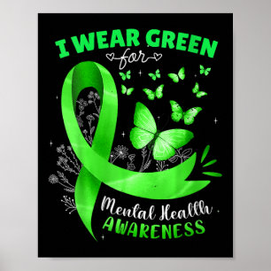 Frauen, die ich für psychische Gesundheit grün tra Poster