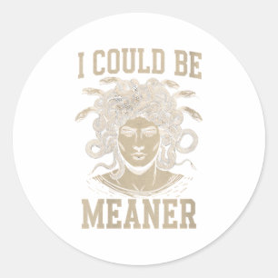 Frauen, die ich Gemeiner Medusa griechischen Mytho Runder Aufkleber