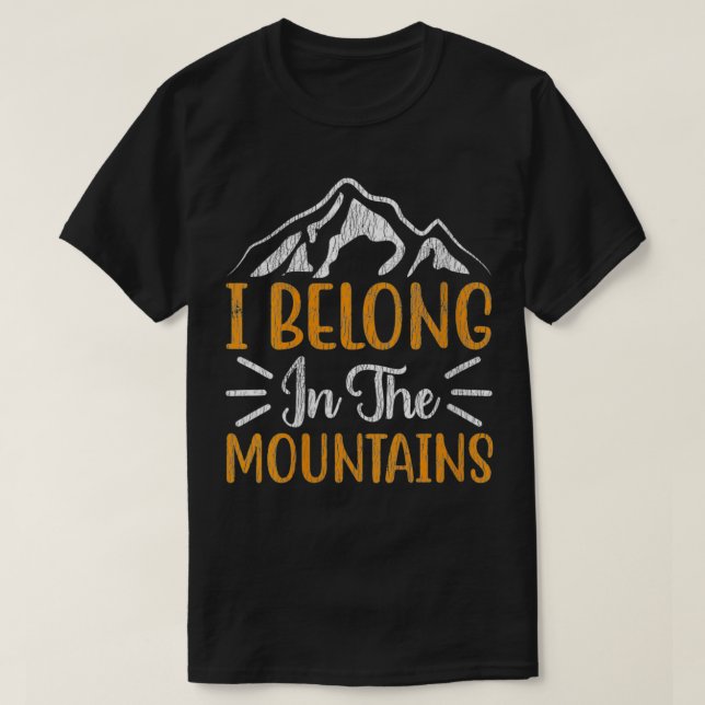 Frauen, die ich im Campingplatz der Berge und der  T-Shirt (Design vorne)