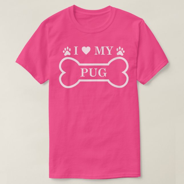 Frauen, die ich Liebe mein Mops Mops Dog Lover Ges T-Shirt (Design vorne)