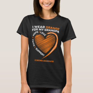 Frauen, die ich Orange für meine Opa Leukämie Awar T-Shirt