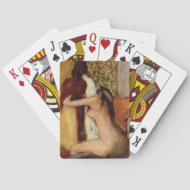 Frauen, die ihren Neck von Edgar Degas trocken hab Spielkarten (Rückseite)