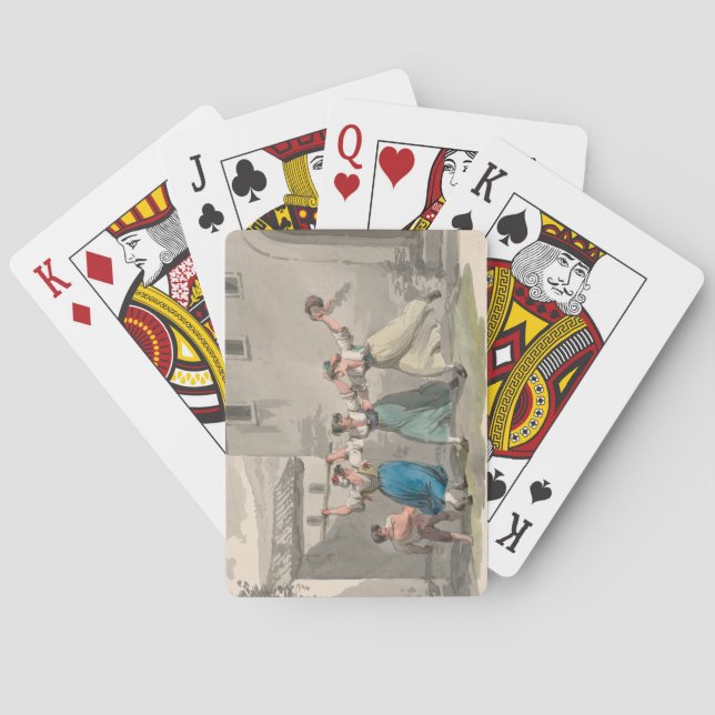 Frauen, die in Rom, Italien kämpfen (historische S Spielkarten (Rückseite)