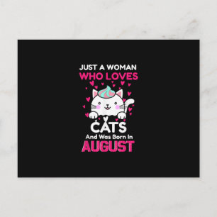 Frauen, die Katzen Lieben haben und im August Gebo Postkarte