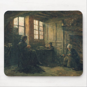 Frauen, die Leinen, Honfleur, 1877 ausfransen Mousepad