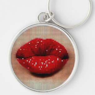 Frauen, die LippenSchlüsselanhänger küssen Schlüsselanhänger