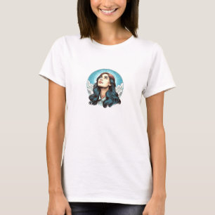 Frauen, die nach einer himmlischen Farbdarstellung T-Shirt