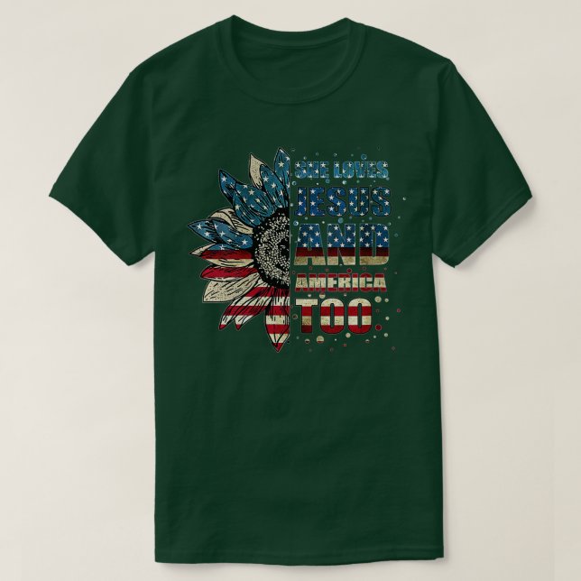 Frauen, die sie auch Jesus und Amerika Liebe (1) T-Shirt (Design vorne)