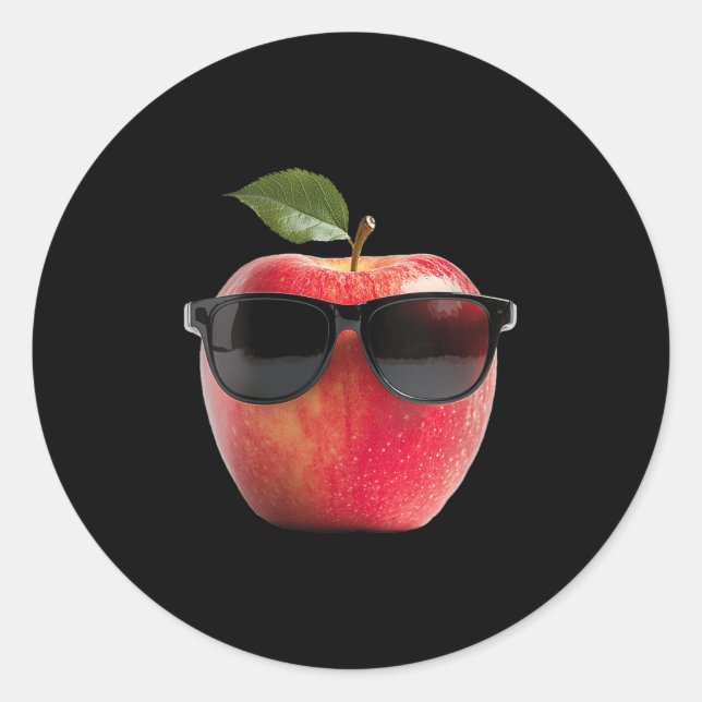 Frauen, die Sungles tragen Funny Fruit Costume Gra Runder Aufkleber (Vorderseite)