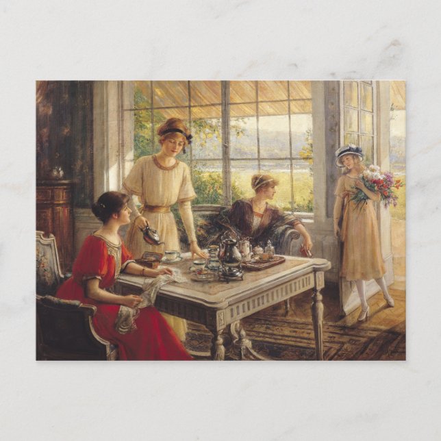 Frauen, die Tee einnehmen Postkarte (Vorderseite)