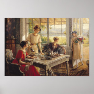 Frauen, die Tee nehmen Poster