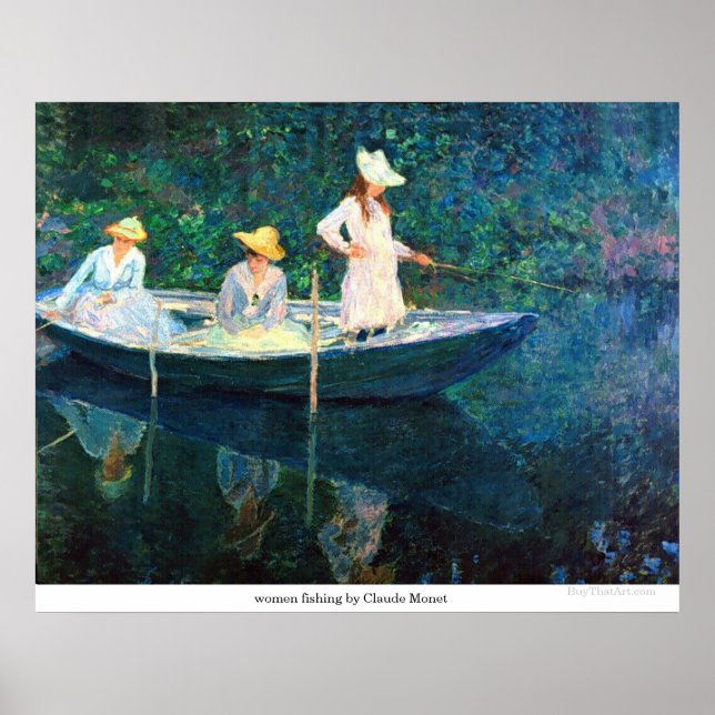 Frauen, die von Claude Monet fischen Poster (Vorne)