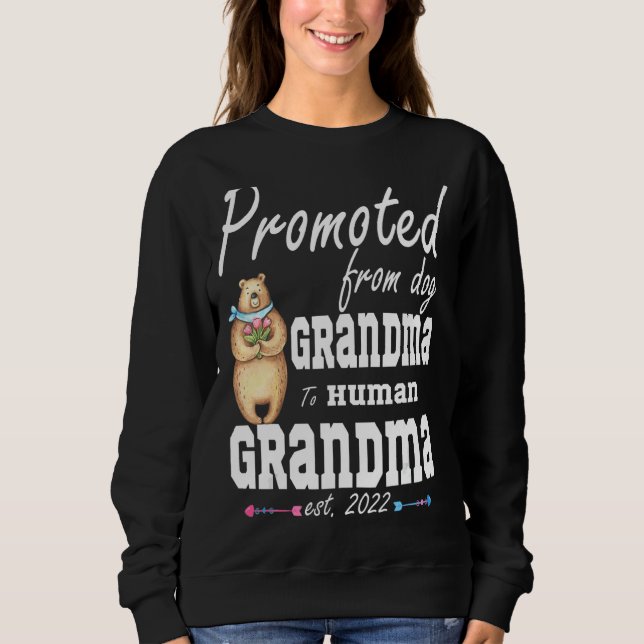 Frauen, die von der Hundegrima zum menschlichen Om Sweatshirt (Vorderseite)
