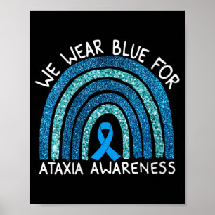 Frauen, die wir blau für Ataxie tragen Sensibilisi Poster