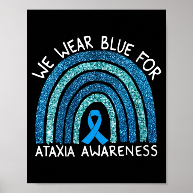 Frauen, die wir blau für Ataxie tragen Sensibilisi Poster (Vorne)
