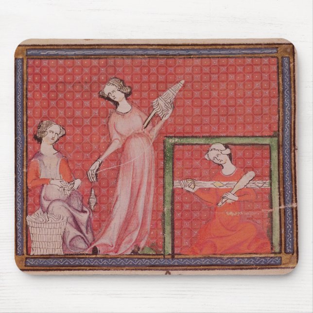 Frauen, die Wollen spinnen Mousepad (Vorne)